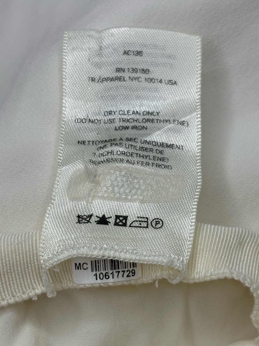 The Row White Cropped Wide Leg Silk Blend Pants Size 2 High Rise Made in USA - Picture 11 of 11